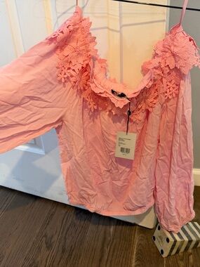 Generation Love Sugar Pink Lace Combo Blouse